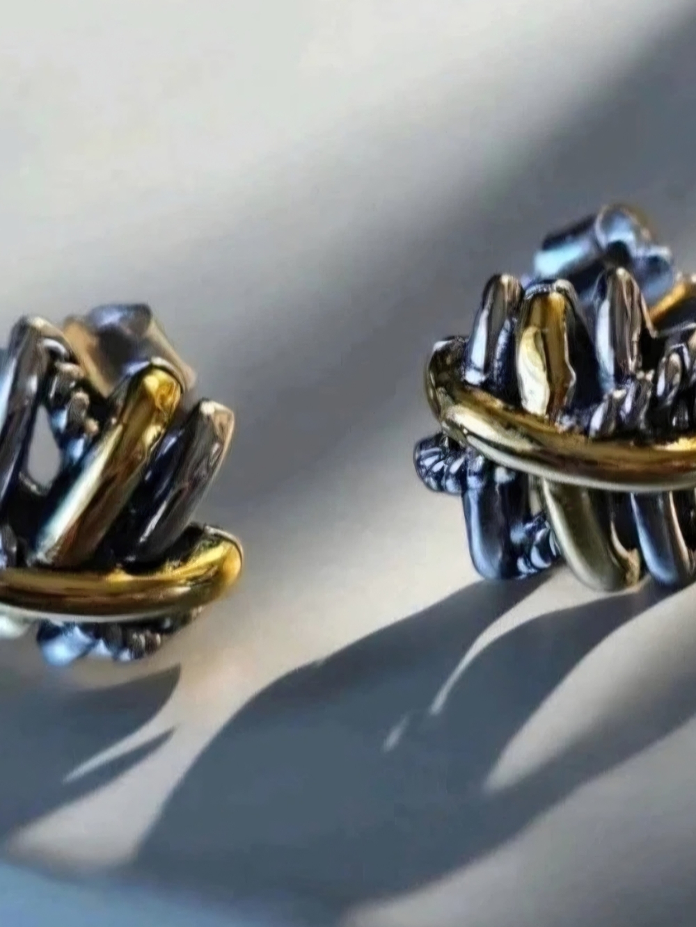 David Yurman Two-Tone Crossover Stud Earrings